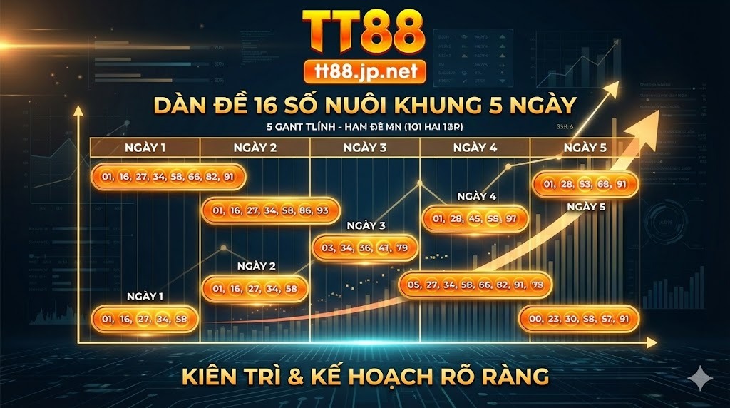 Dàn đề 16 số nuôi khung 5 ngày: Chiến thuật đầu tư thông minh tại TT88 9 Bí kíp soi cầu dàn đề 16 số nuôi khung 5 ngày chuẩn xác từ chuyên gia TT88