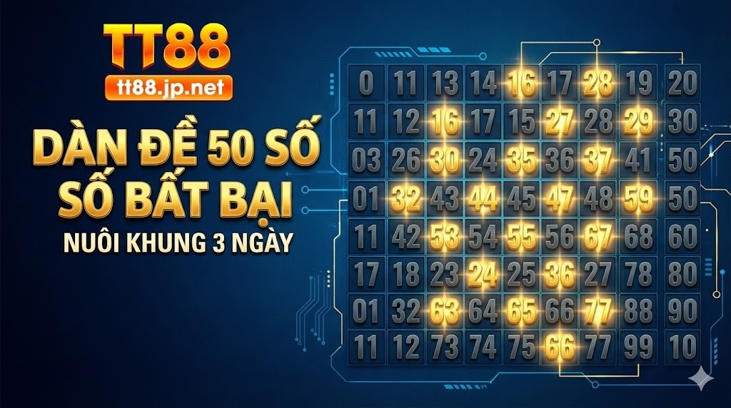 Dàn đề 50 số bất bại nuôi khung 3 ngày: Chiến thuật rải thảm đỉnh cao tại TT88 7 Giải mã sức hút của chiến thuật nuôi dàn đề 50 số bất bại nuôi khung 3 ngày